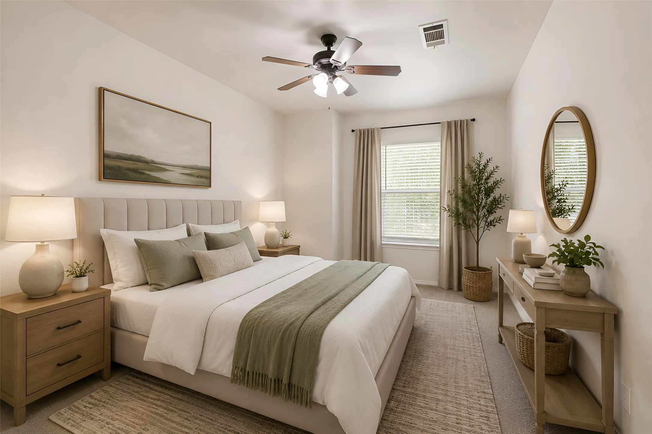 Virtually staged guest room