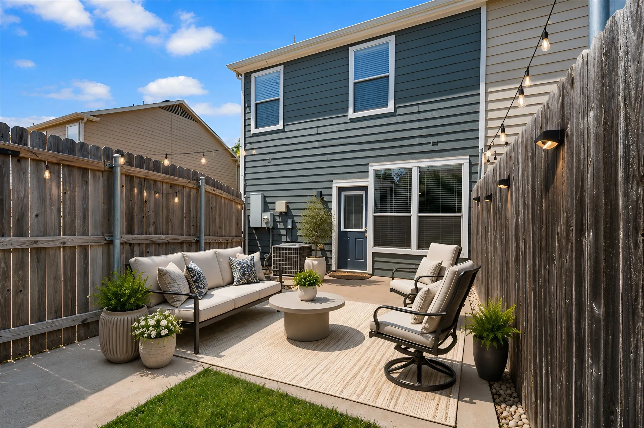 Virtually staged back patio
