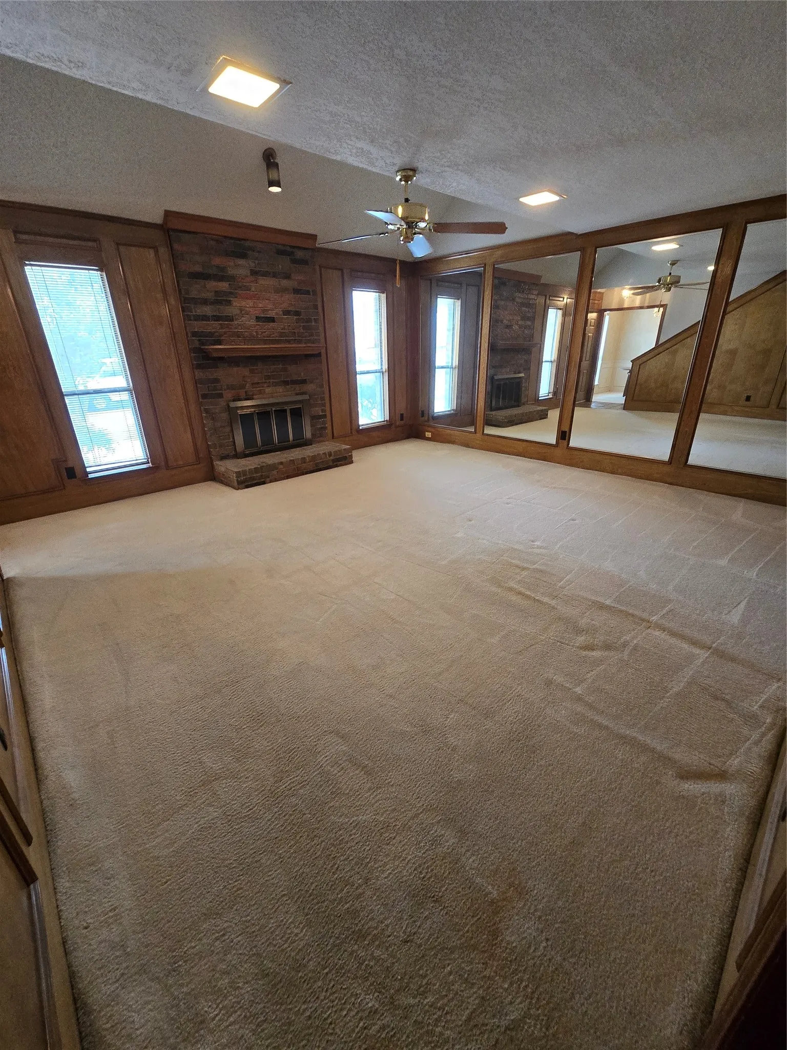 Living room with fireplace