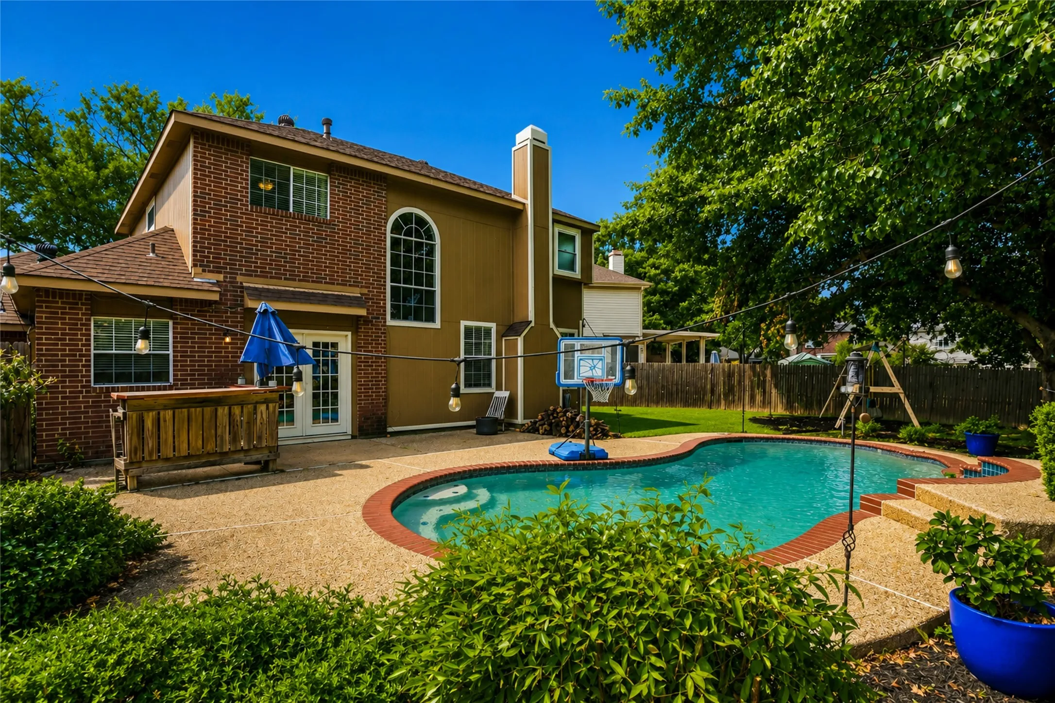 Pool from back corner of property