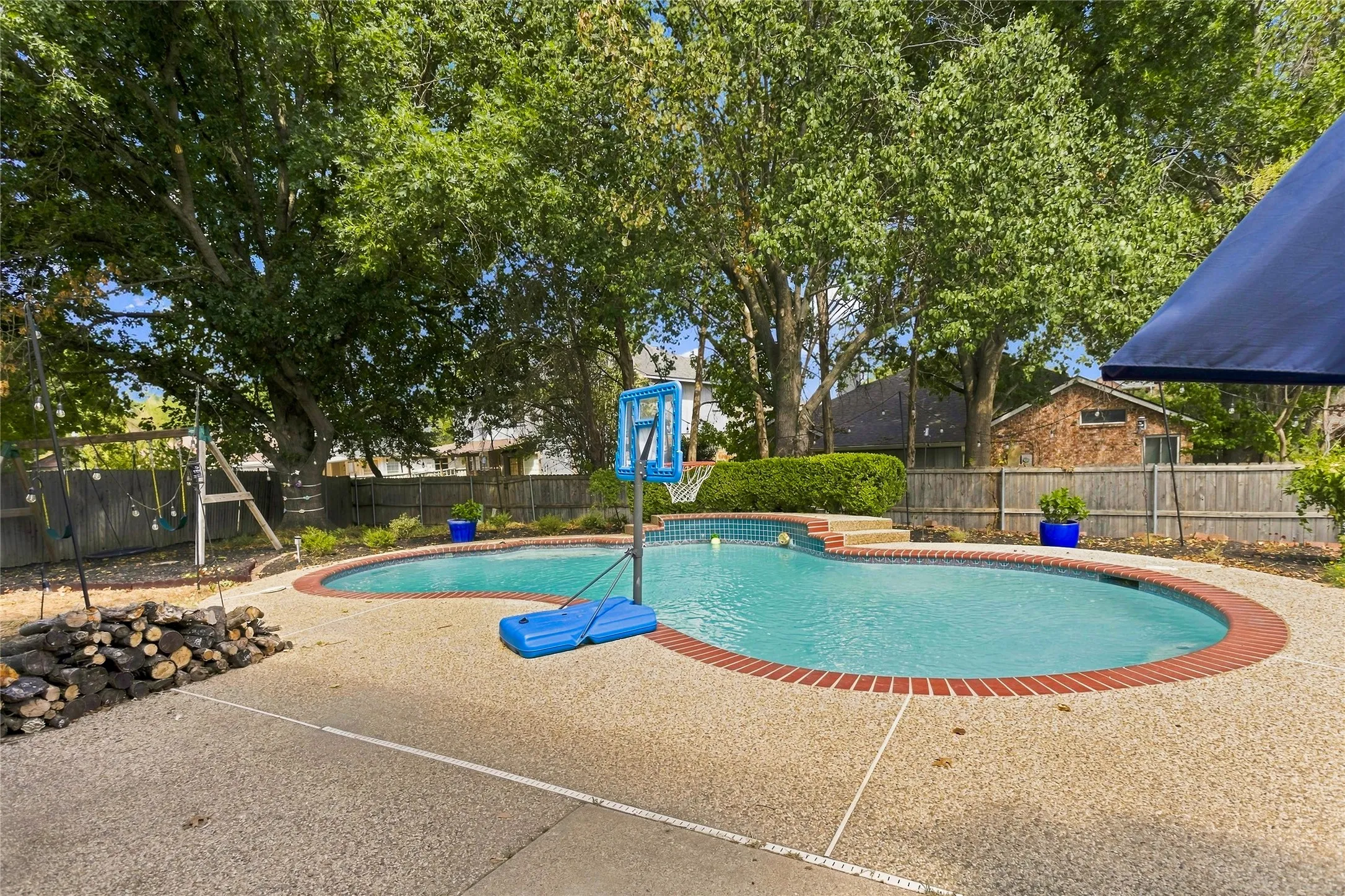 Pool view from kitchen door