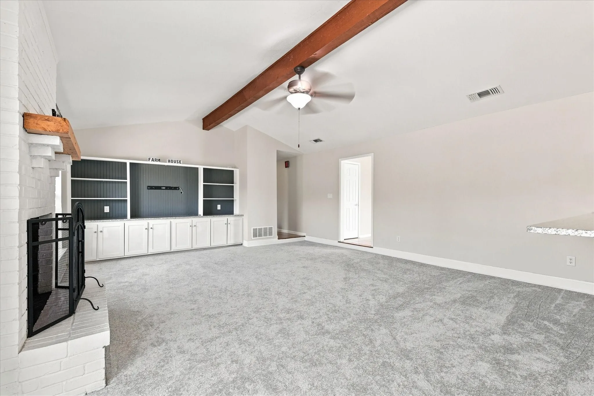 Living room with fireplace

