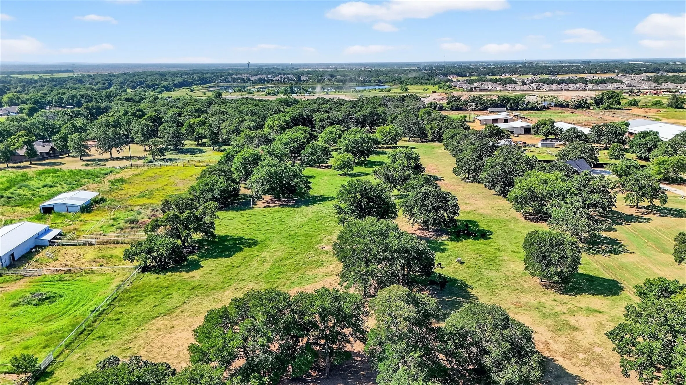 Expansive land parcel featuring mature trees and open grassy areas