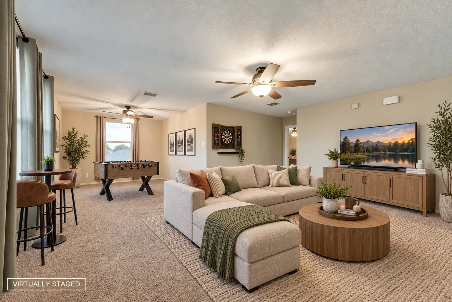 Game room - virtually staged