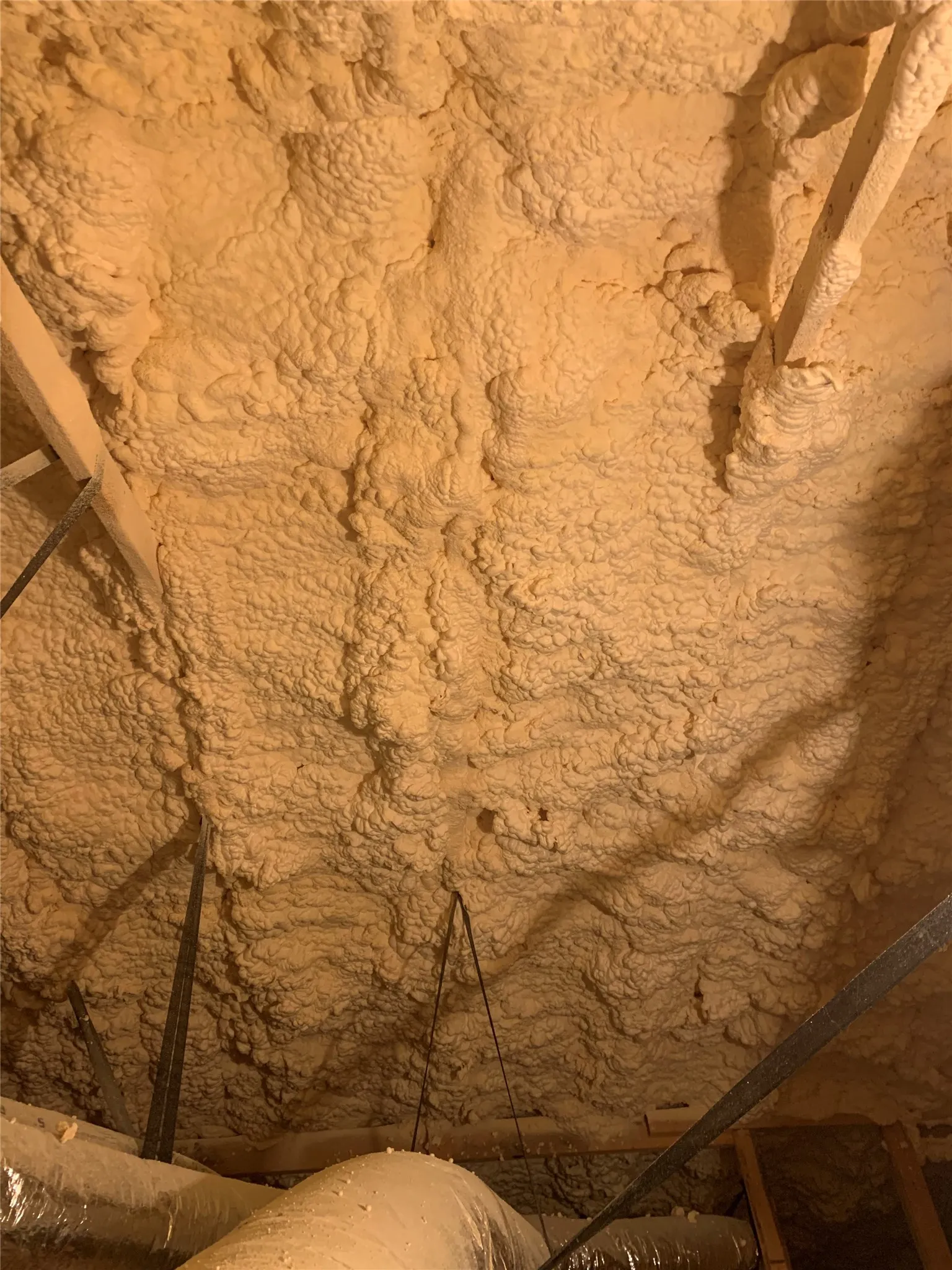 Spray-foam insulation in attic