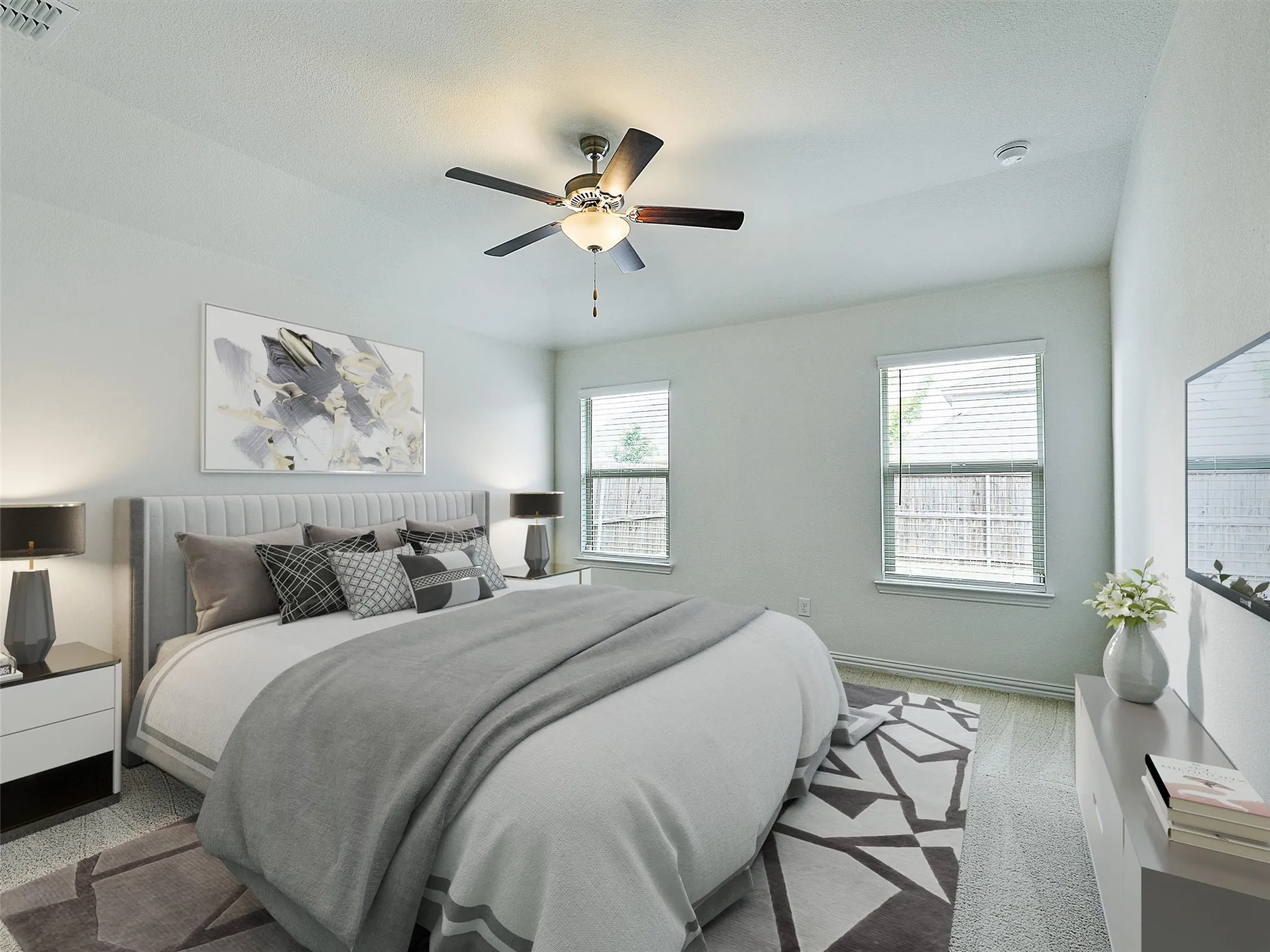 Primary bedroom virtually staged