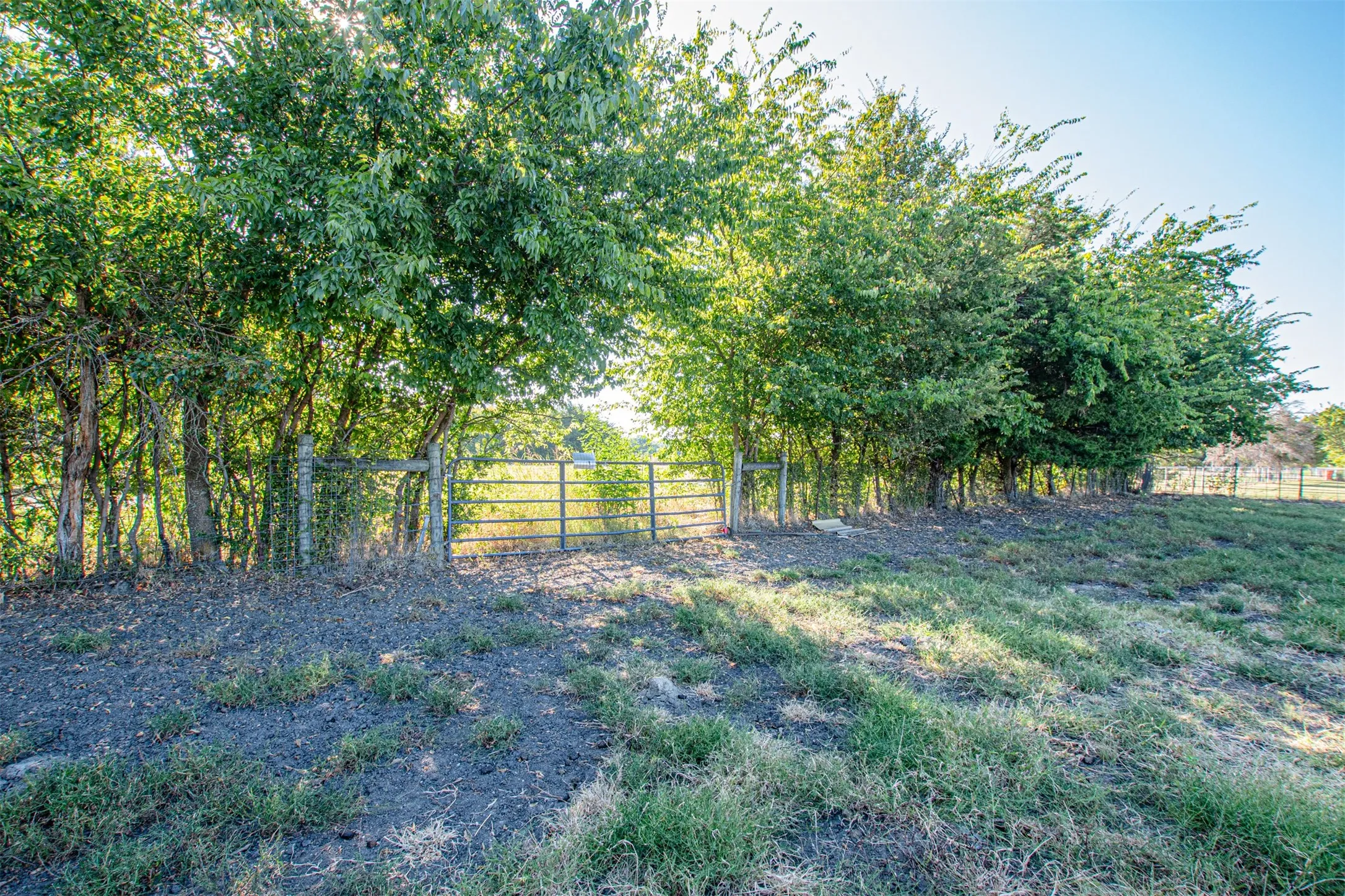 Back gate entrance off county road