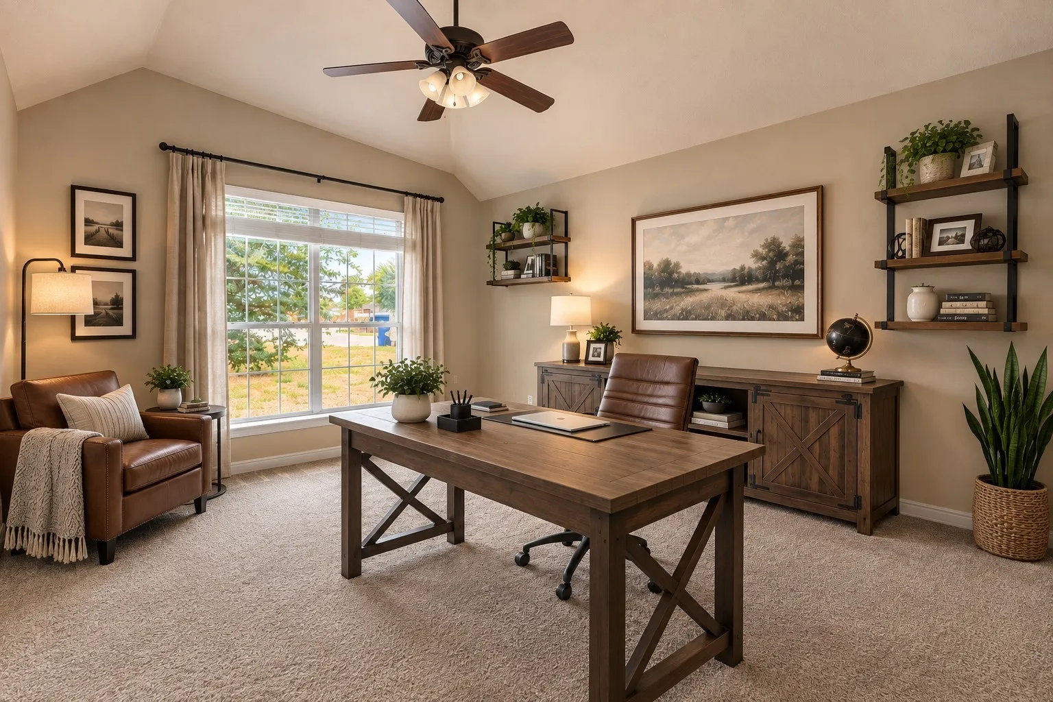 Bonus Room virtually staged as Office