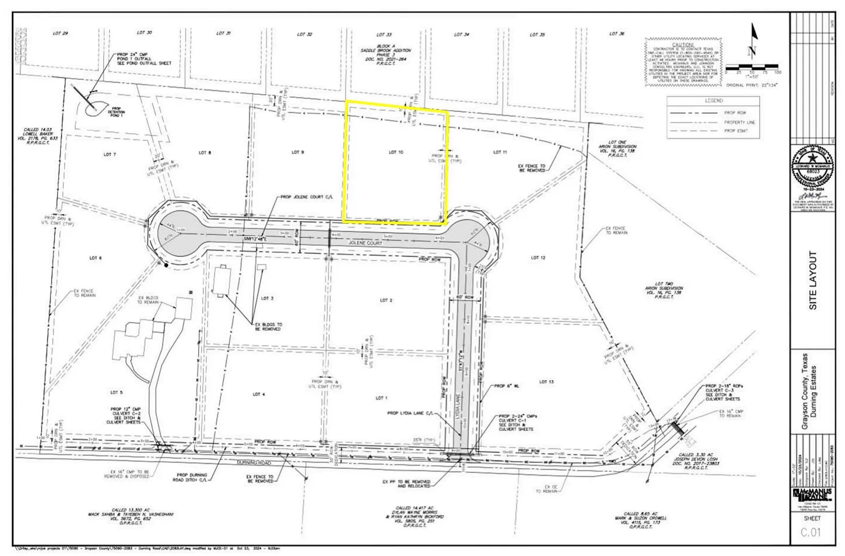 Map showing property parcels
