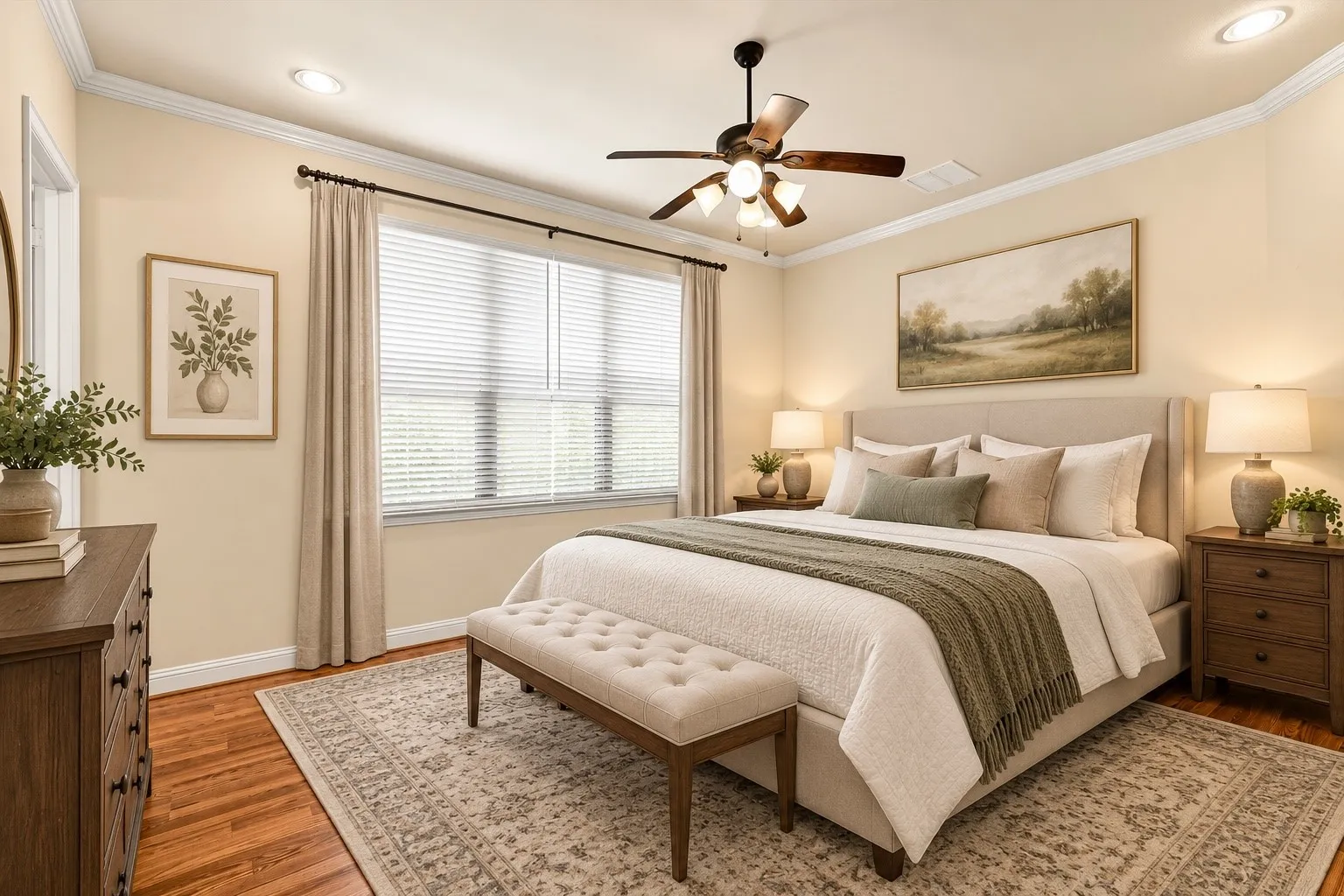 Virtually Staged Primary Bedroom
