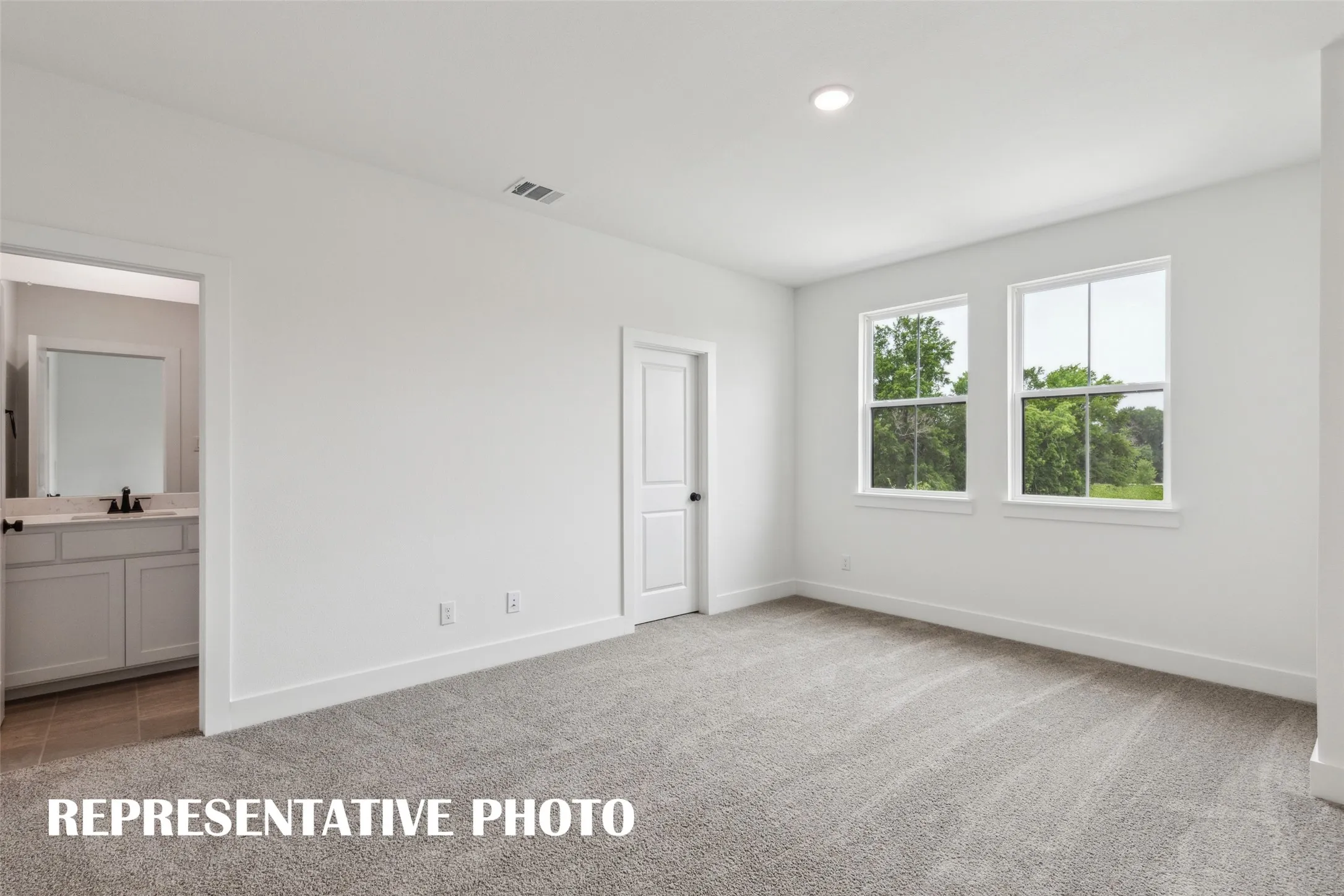 You'll find nicely sized secondary bedrooms in our Prescott III plan.  REPRESENTATIVE PHOTO