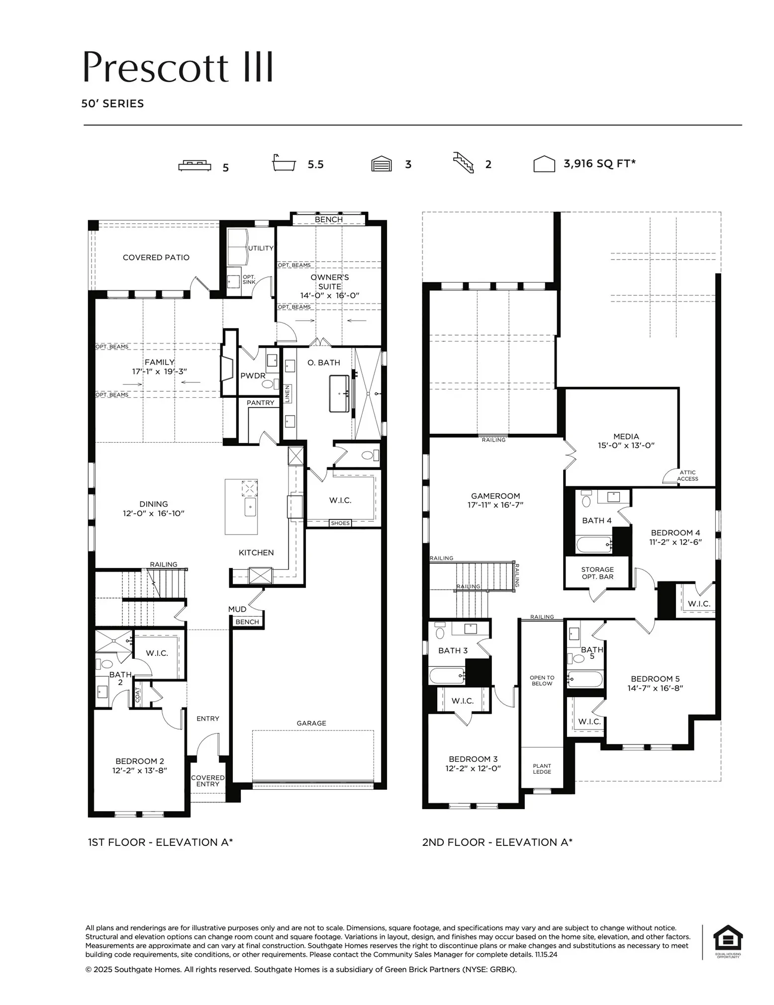 With space galore both inside and out, upstairs and down, our Prescott III floor plan offers wonderful living and entertaining spaces for the entire family!