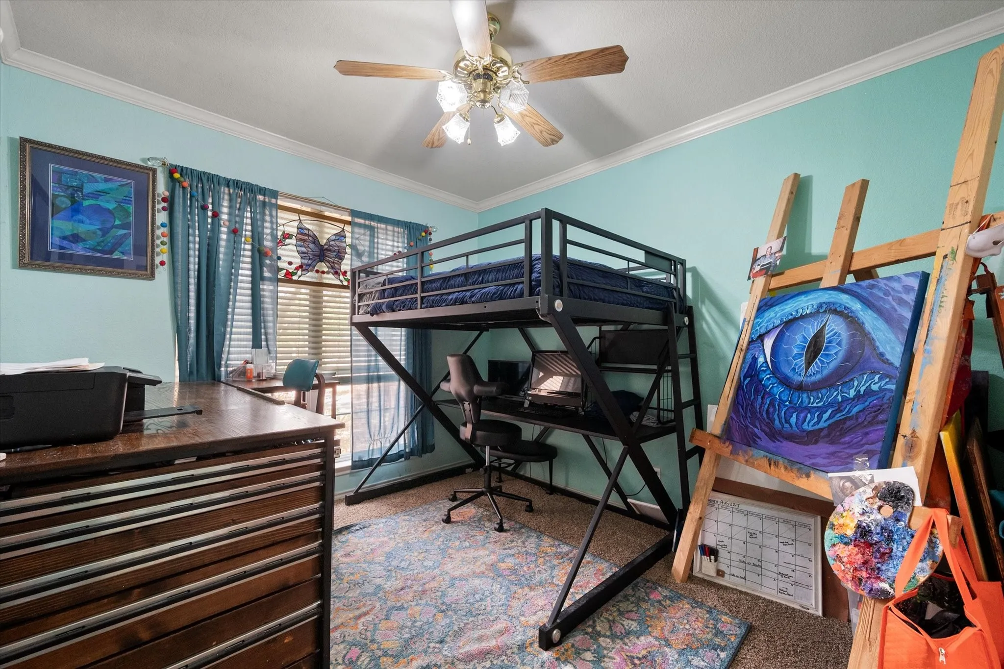 Ceiling-mounted fan fixture