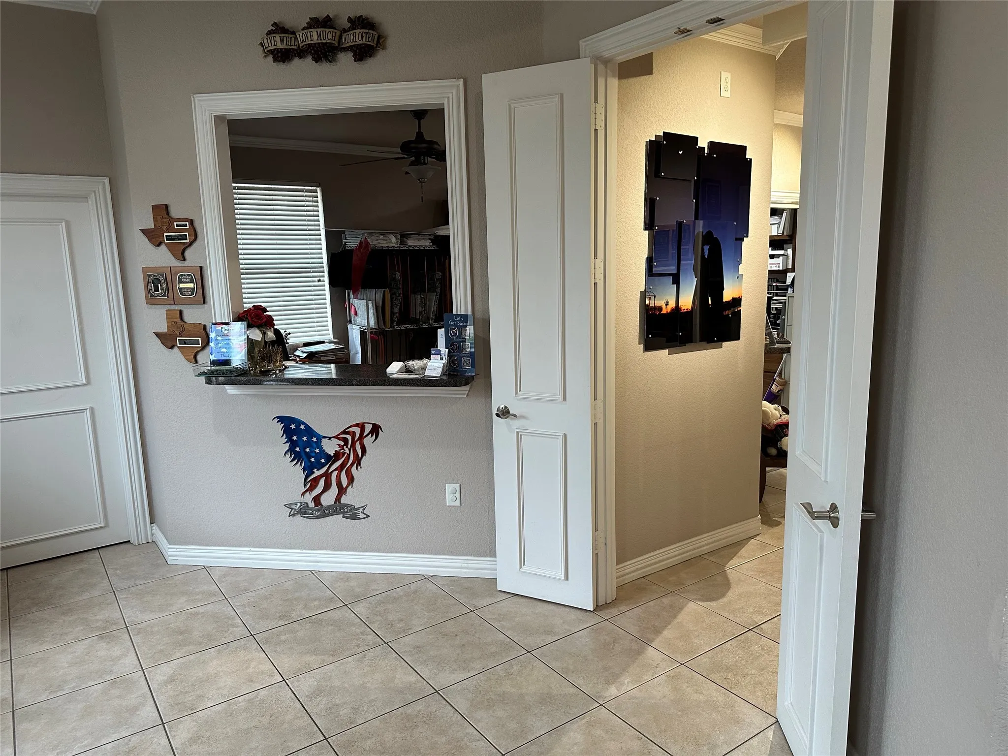 Front Entry with 1/2 Bathroom & room for chairs