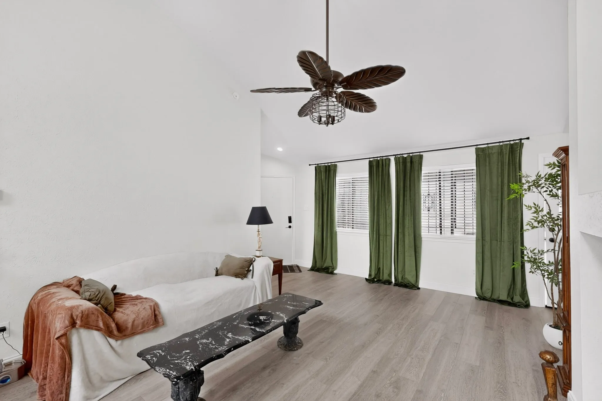 tons of natural light in open living area