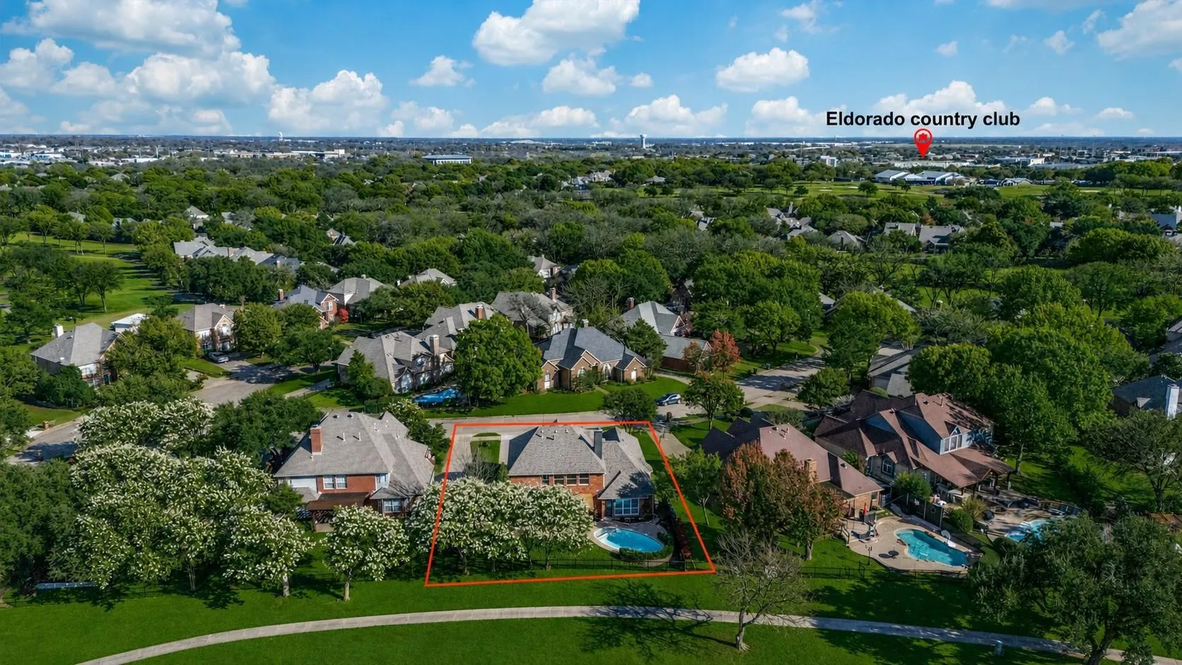 Expansive property featuring a private swimming pool, and mature landscaping.