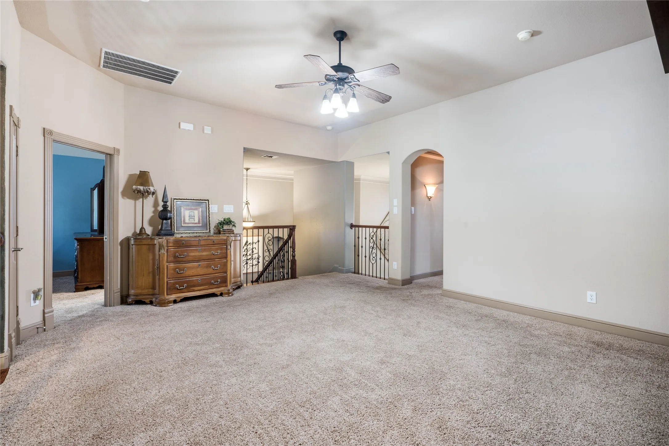 Upstairs loft offers plenty of space for play and purpose.