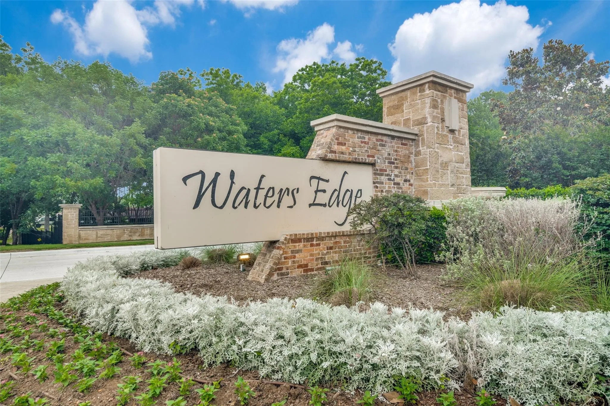 Gated entrance to Waters Edge Community