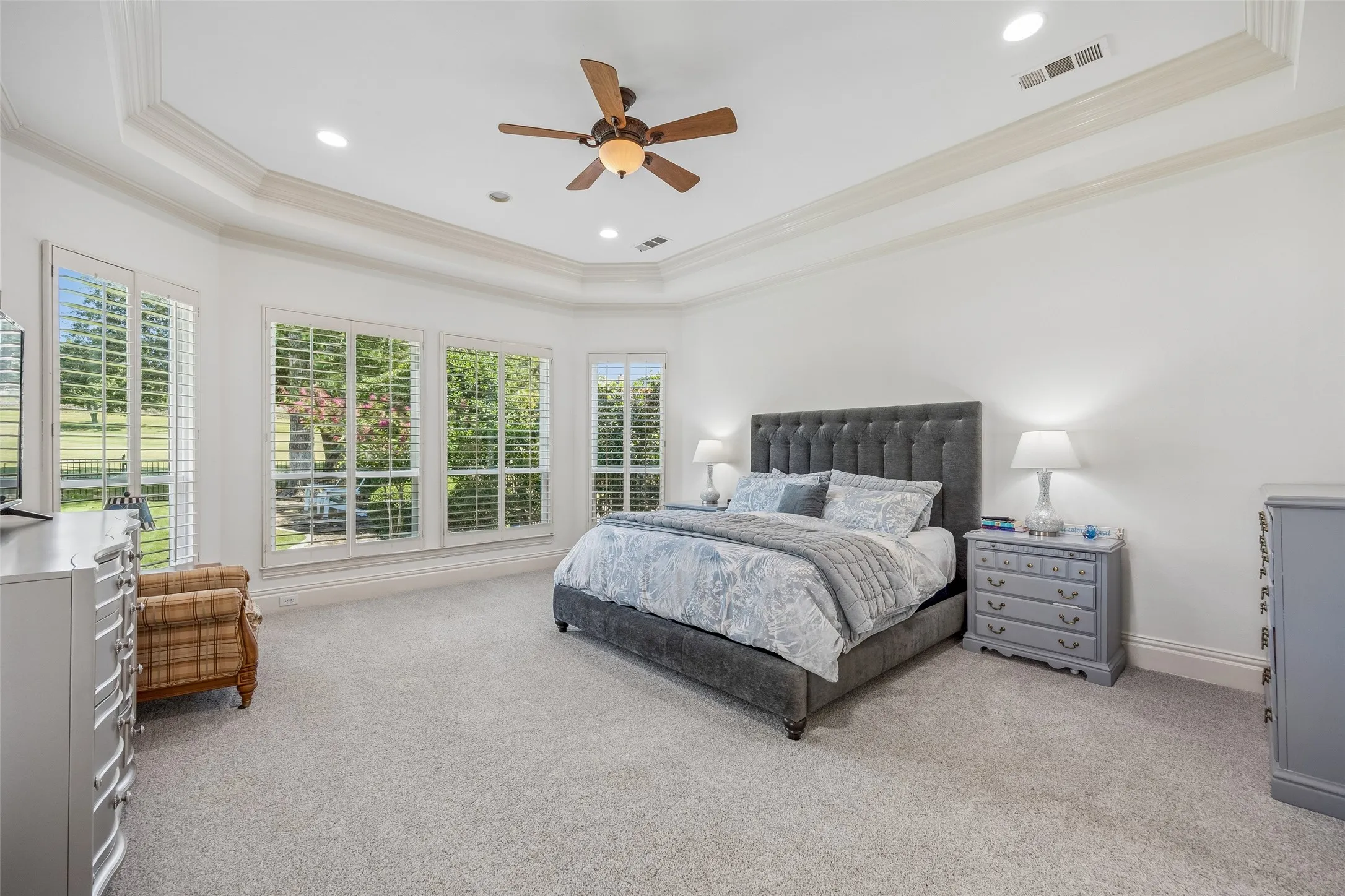Primary bedroom with sitting area