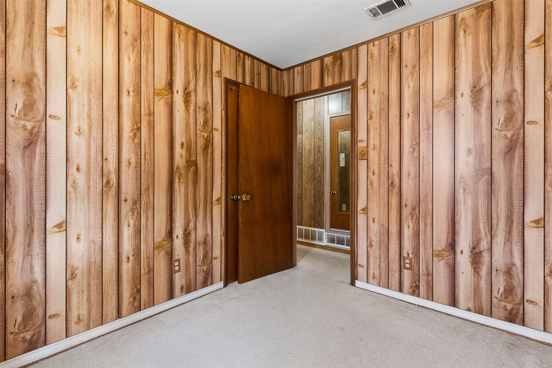 Wood paneling on walls