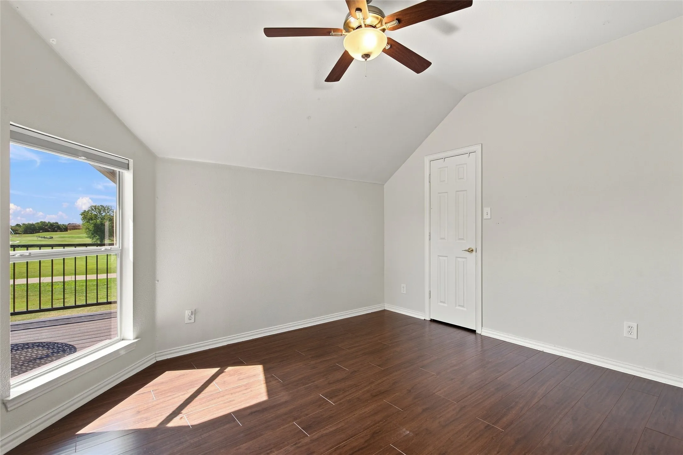 Upstairs bedroom with closet and views with connected bathroom.