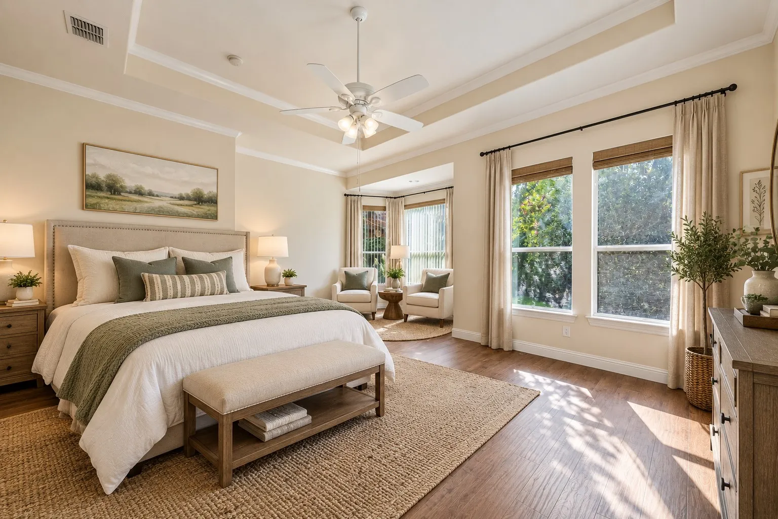 Primary bedroom virtually staged