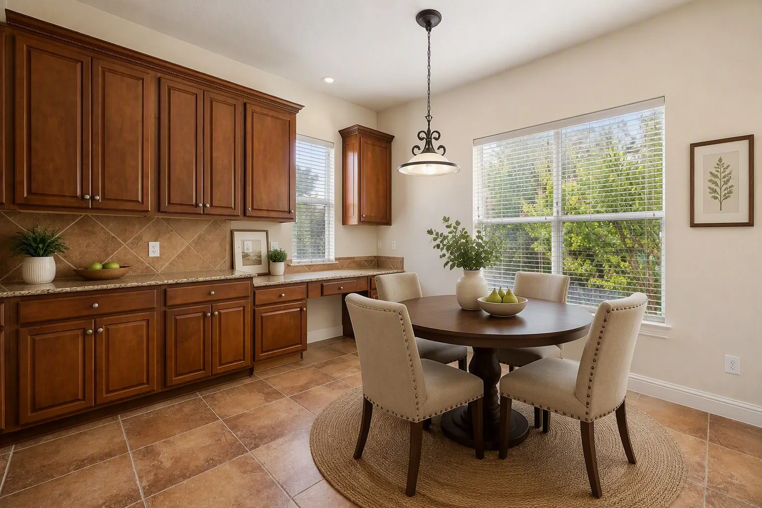 Breakfast nook virtually staged