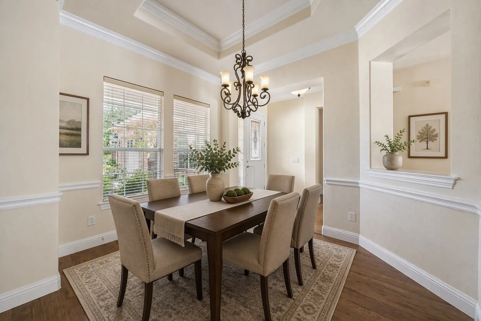 Dining room virtually staged