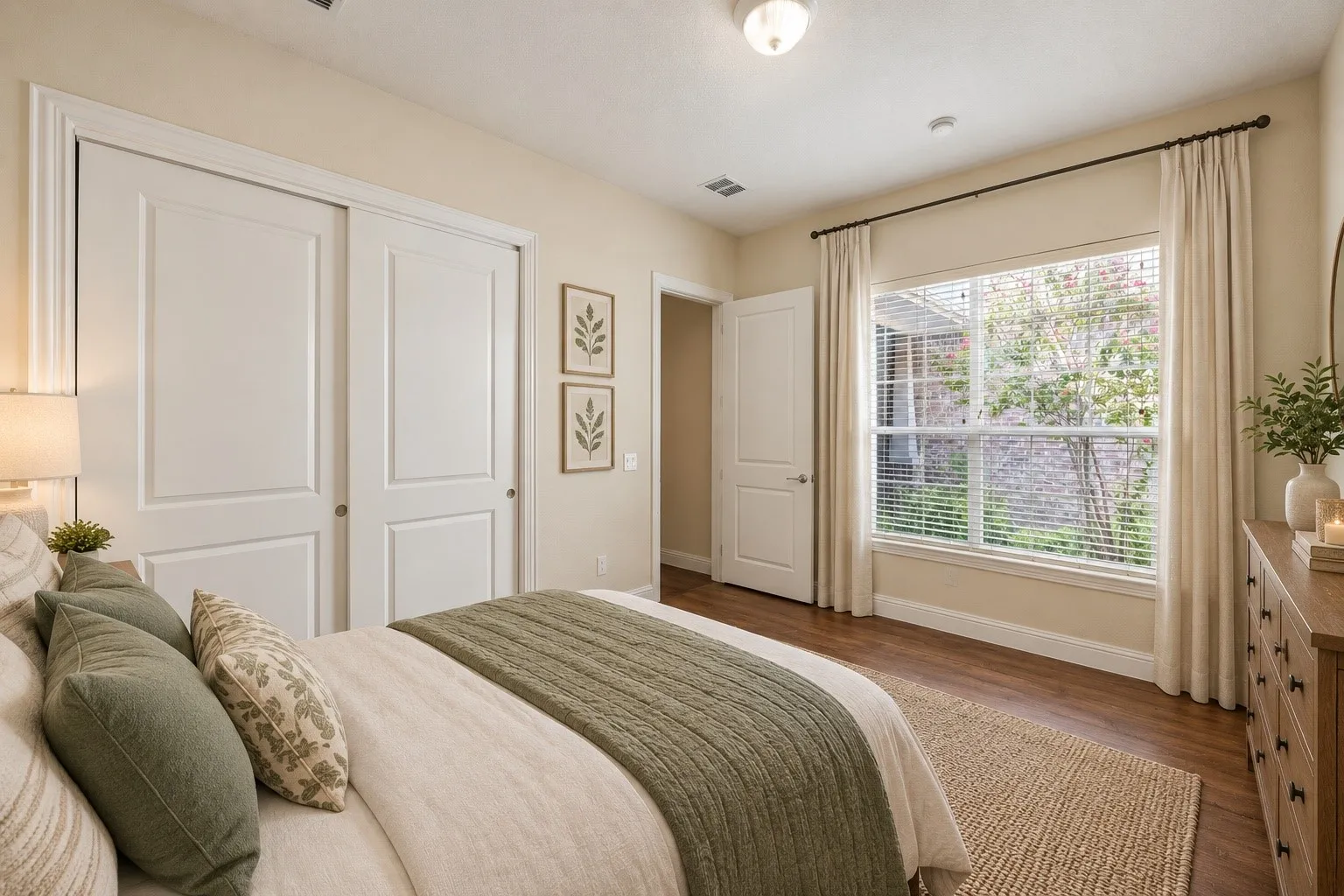 Virtually staged bedroom