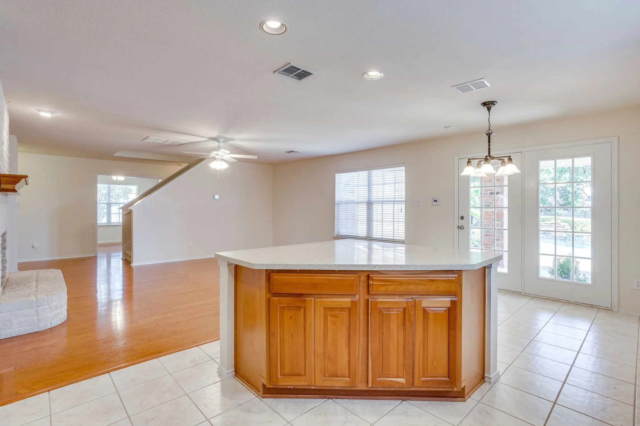 Kitchen with island.