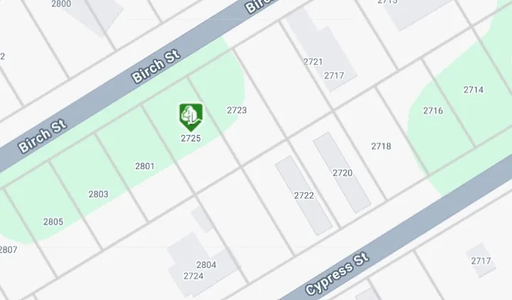 Plat Map. Illustrating property boundaries and street names for the specified area