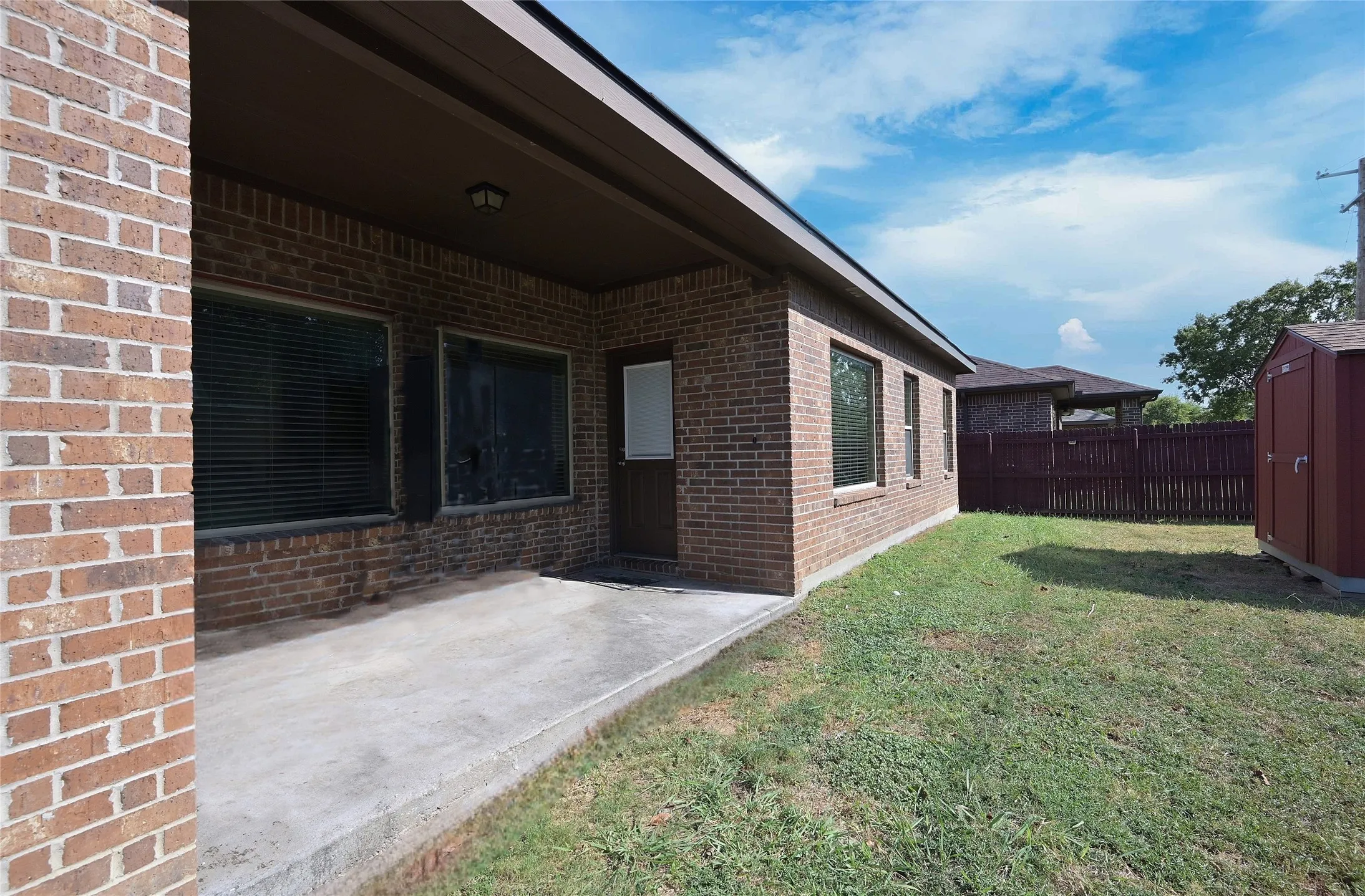 Wide covered back Patio