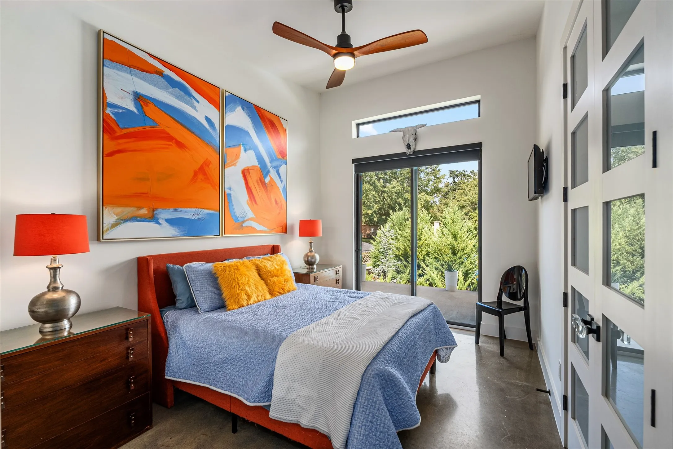 Bedroom 3 with lake and pool views, sliding glass to your outside paradise.