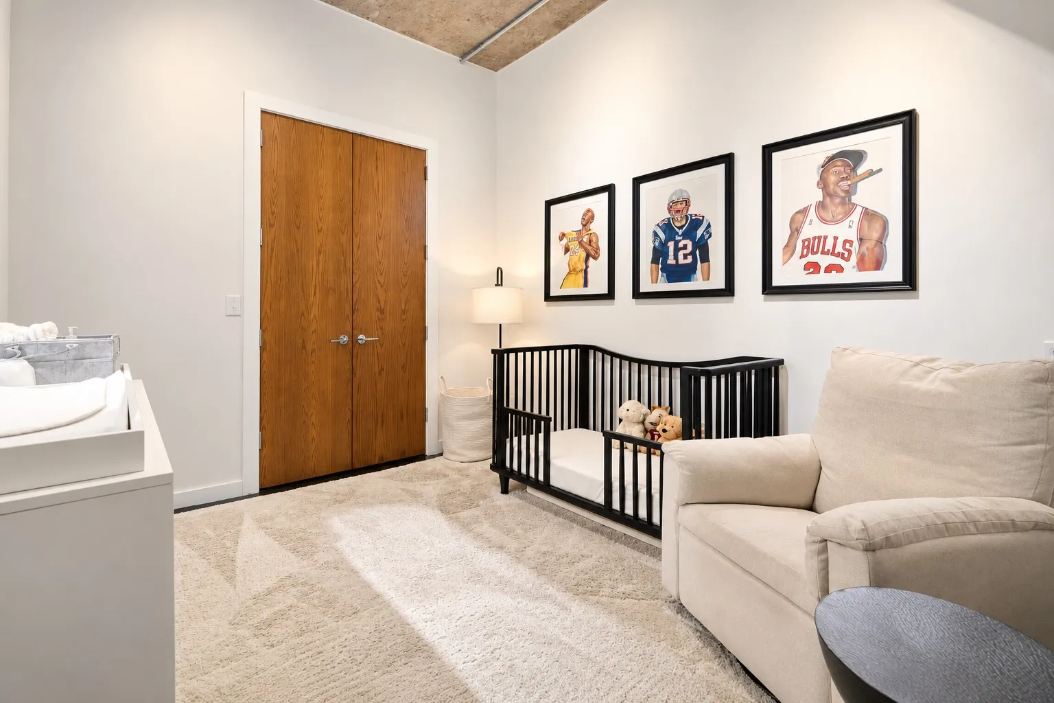 With spacious custom closet