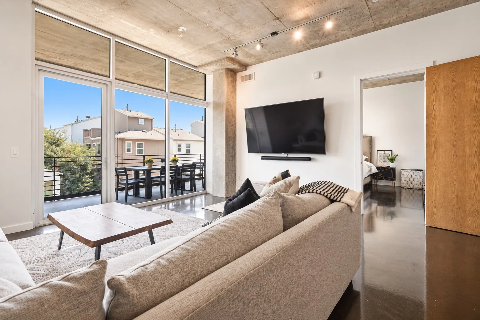 Fabulous views from a wall of windows