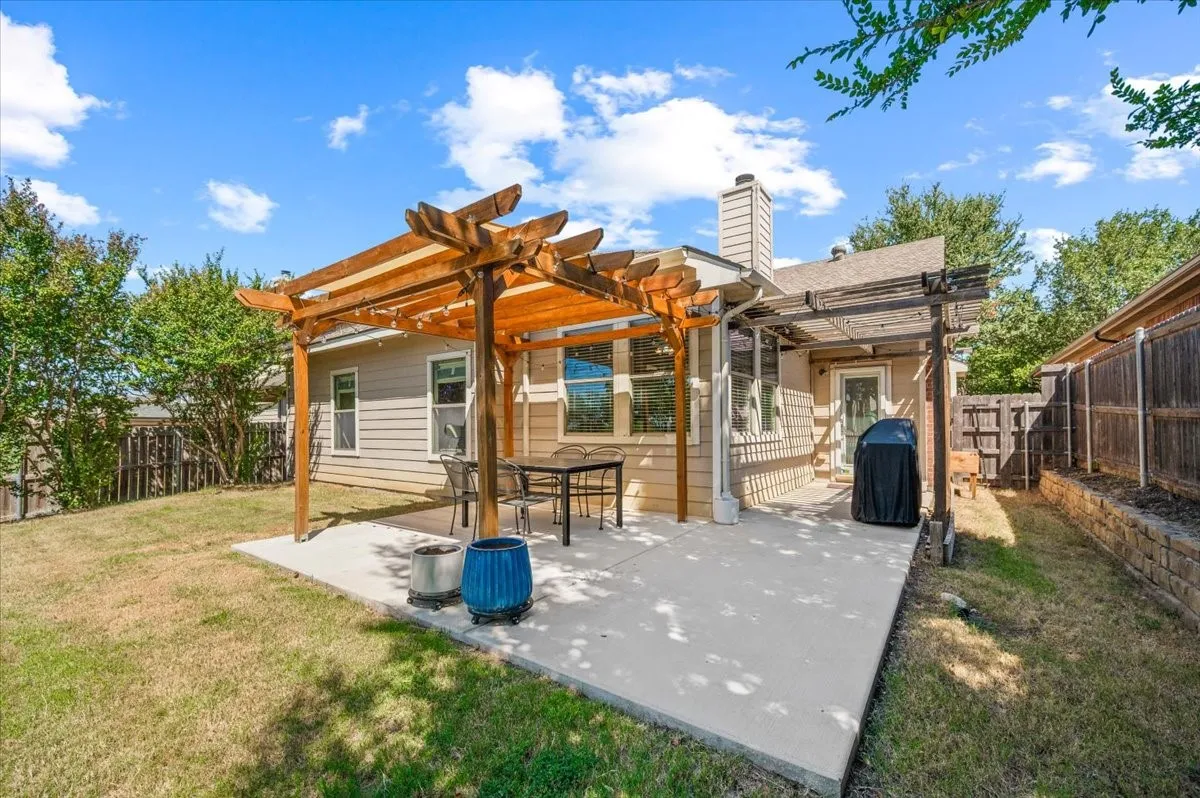 Patio has been extended and 2 pergolas have been added