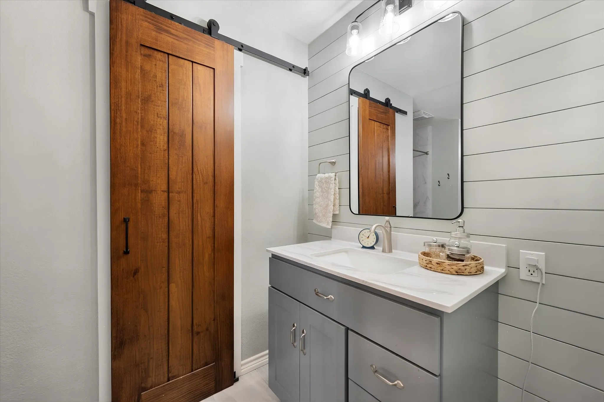 Primary bathroom with 2 walk-in closets
