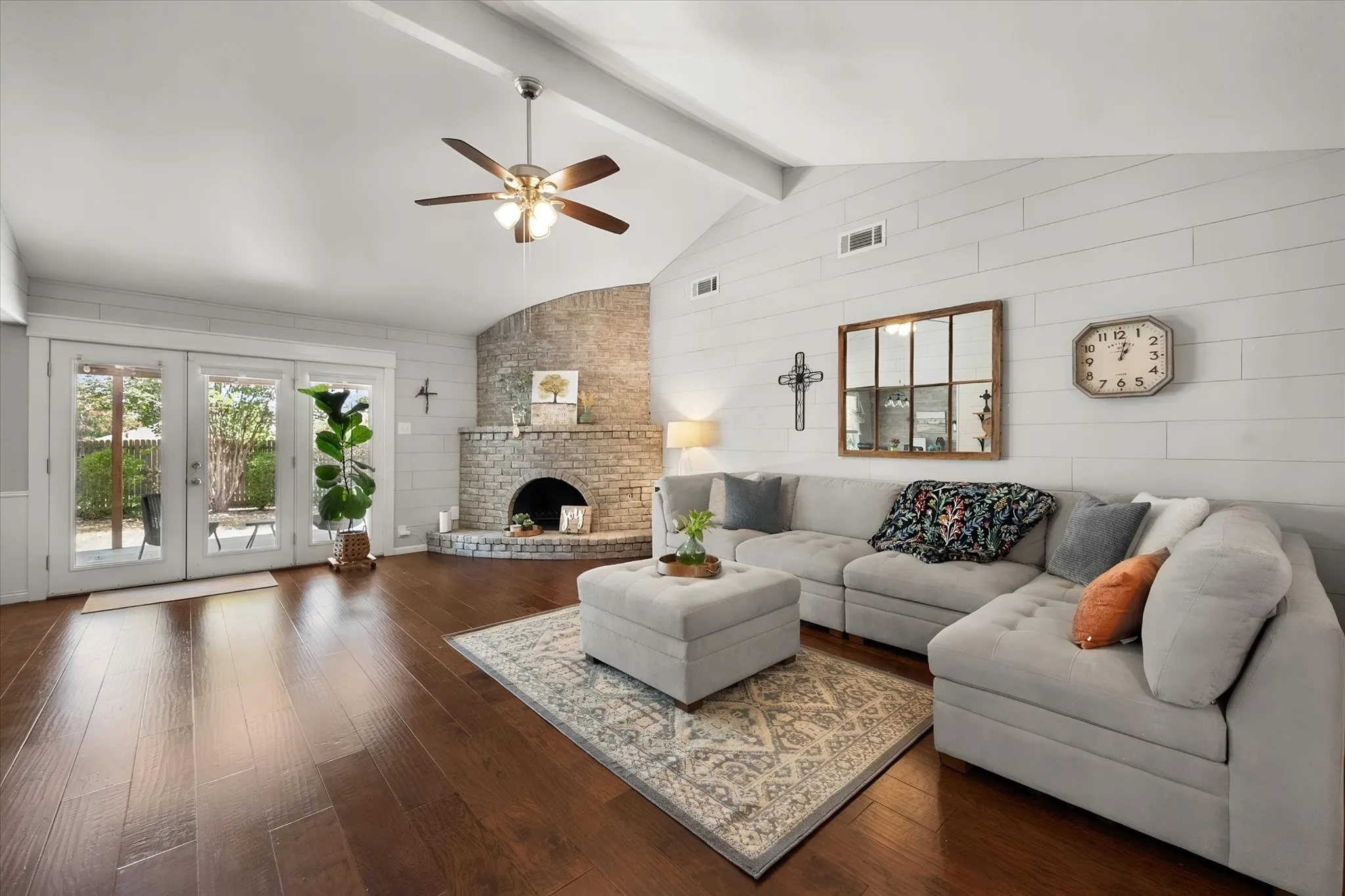 Hardwood flooring throughout with fresh newer windows and doors