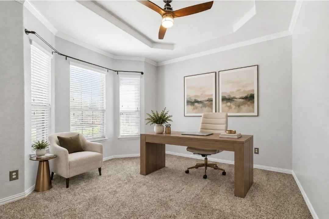 Virtually Staged Furniture and Decor added for illustrative purposes only.