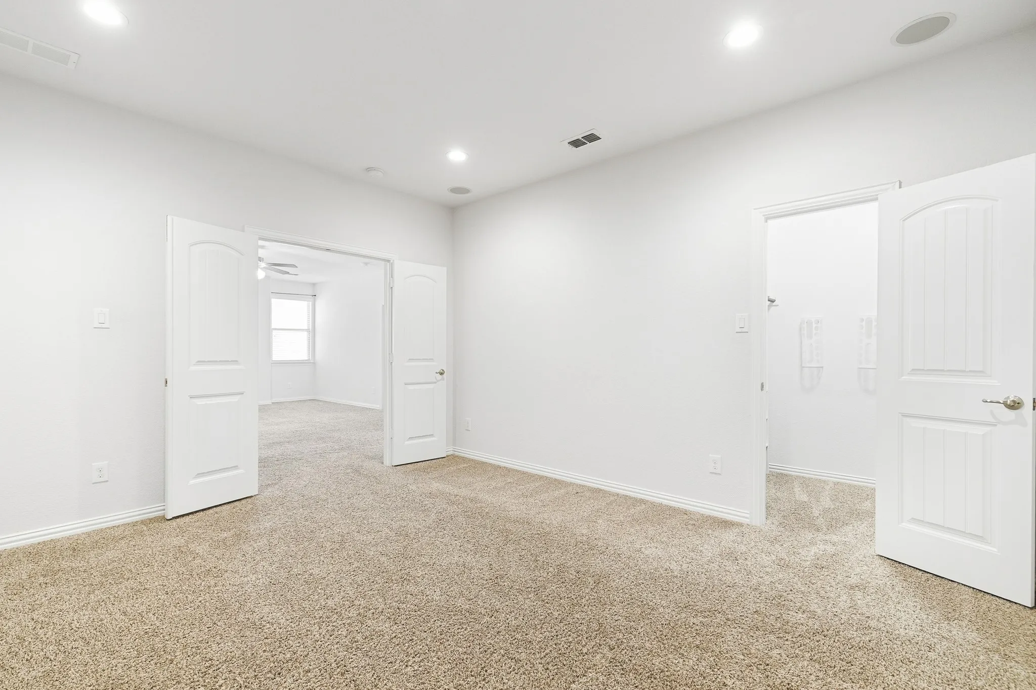 Media room with media/storage closet