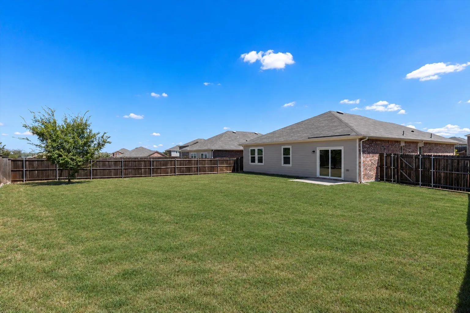 Large backyard.