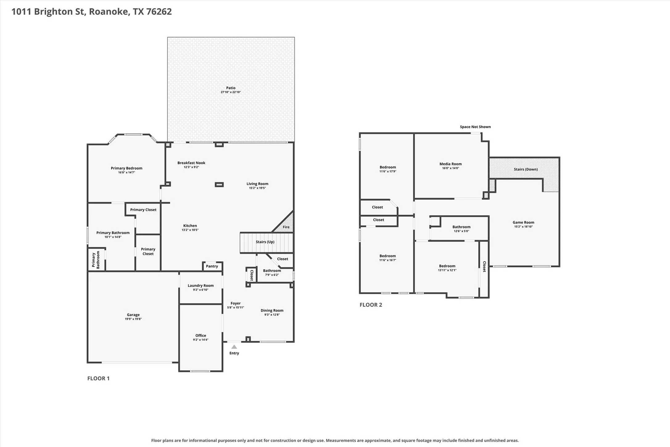 First and second floor floorplan
