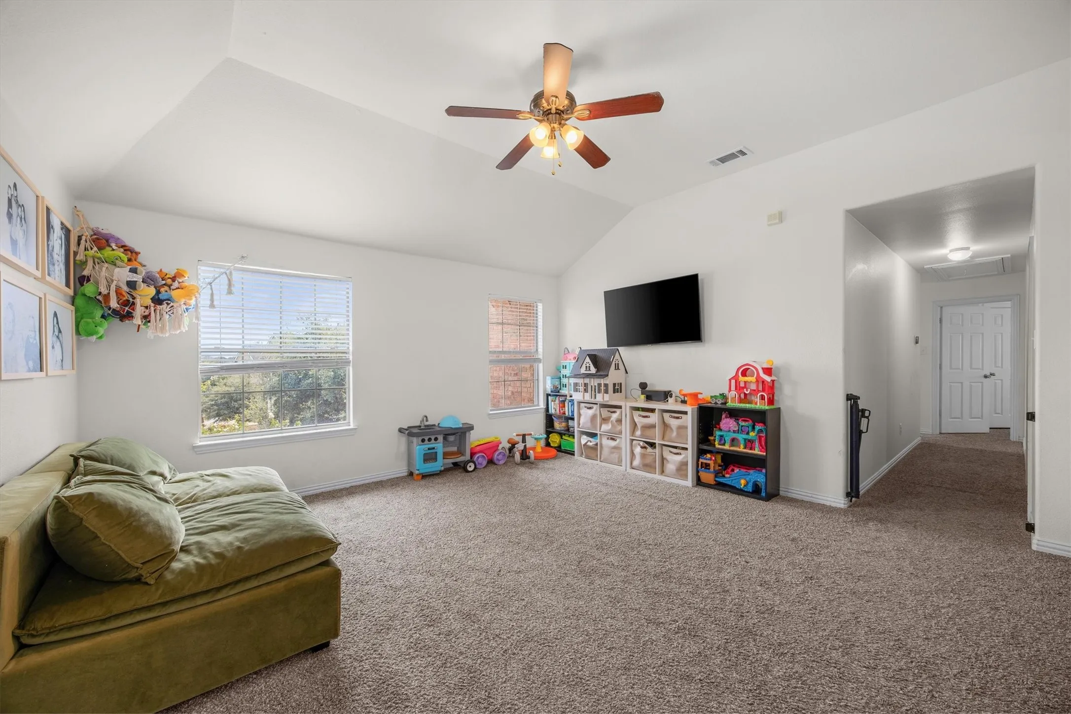 This room is quite large and sits at the top of the stairway.