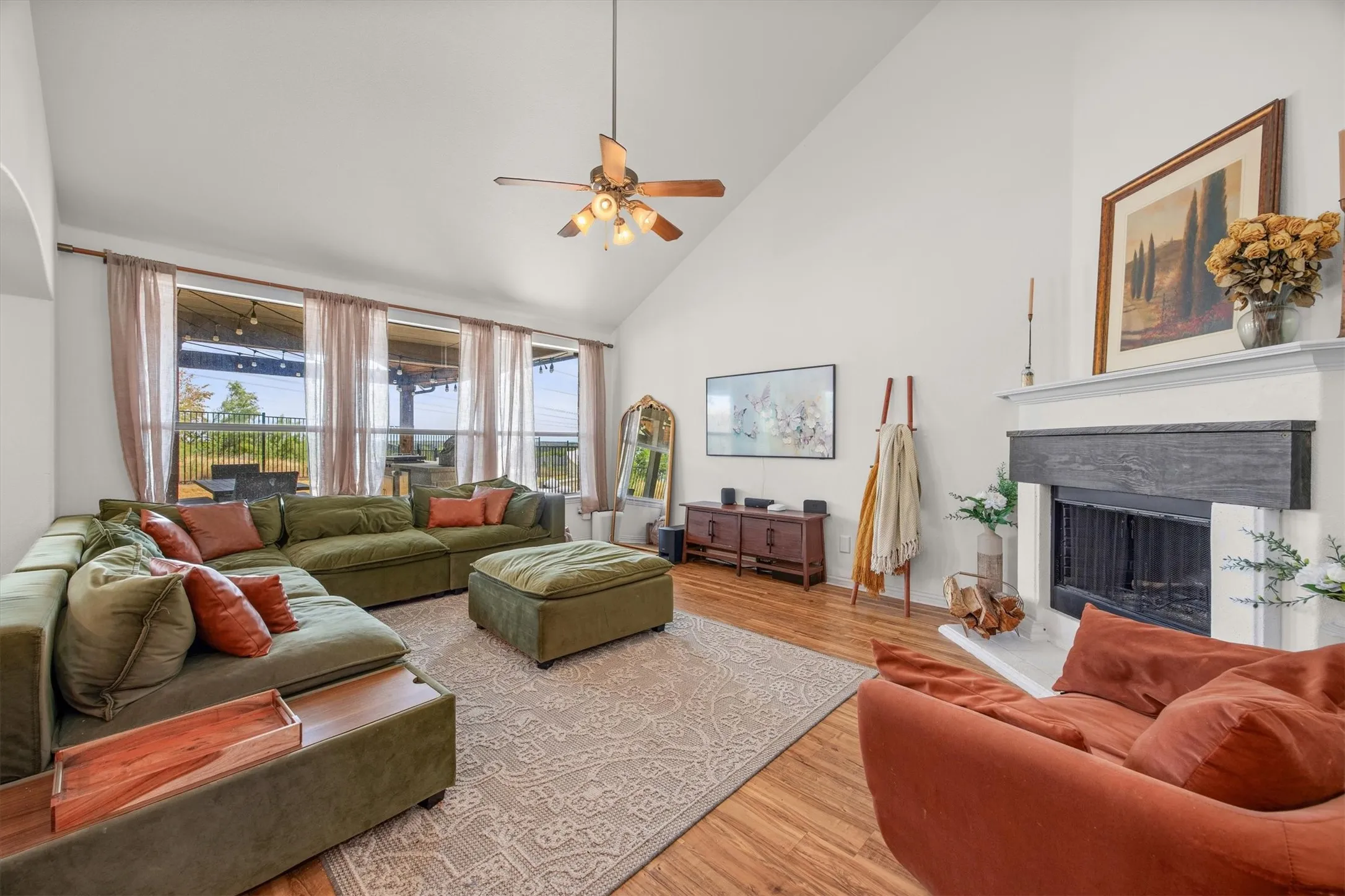 The family room has soaring ceilings and creates a grand feel!