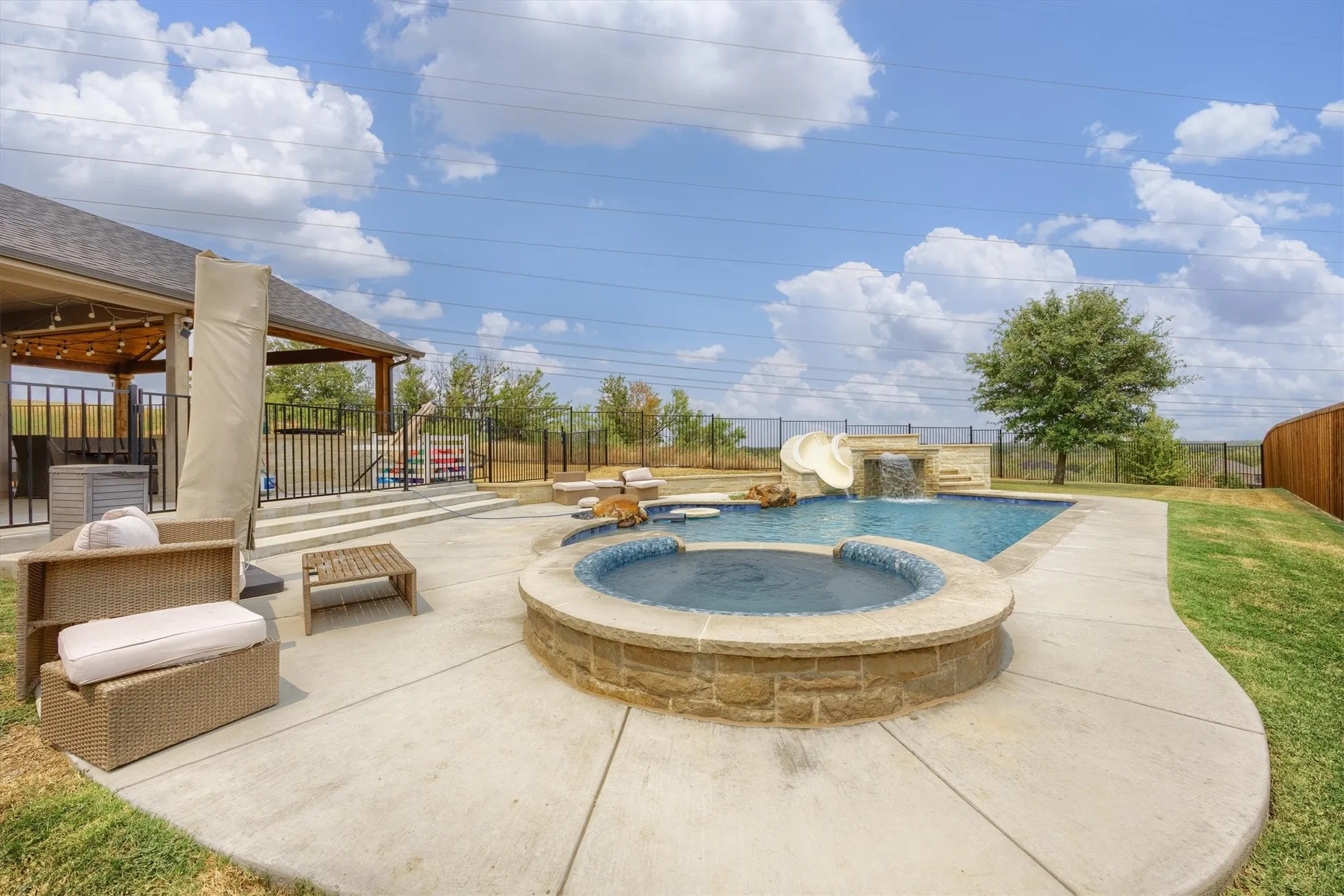 The backyard is so private with the greenspace behind it!