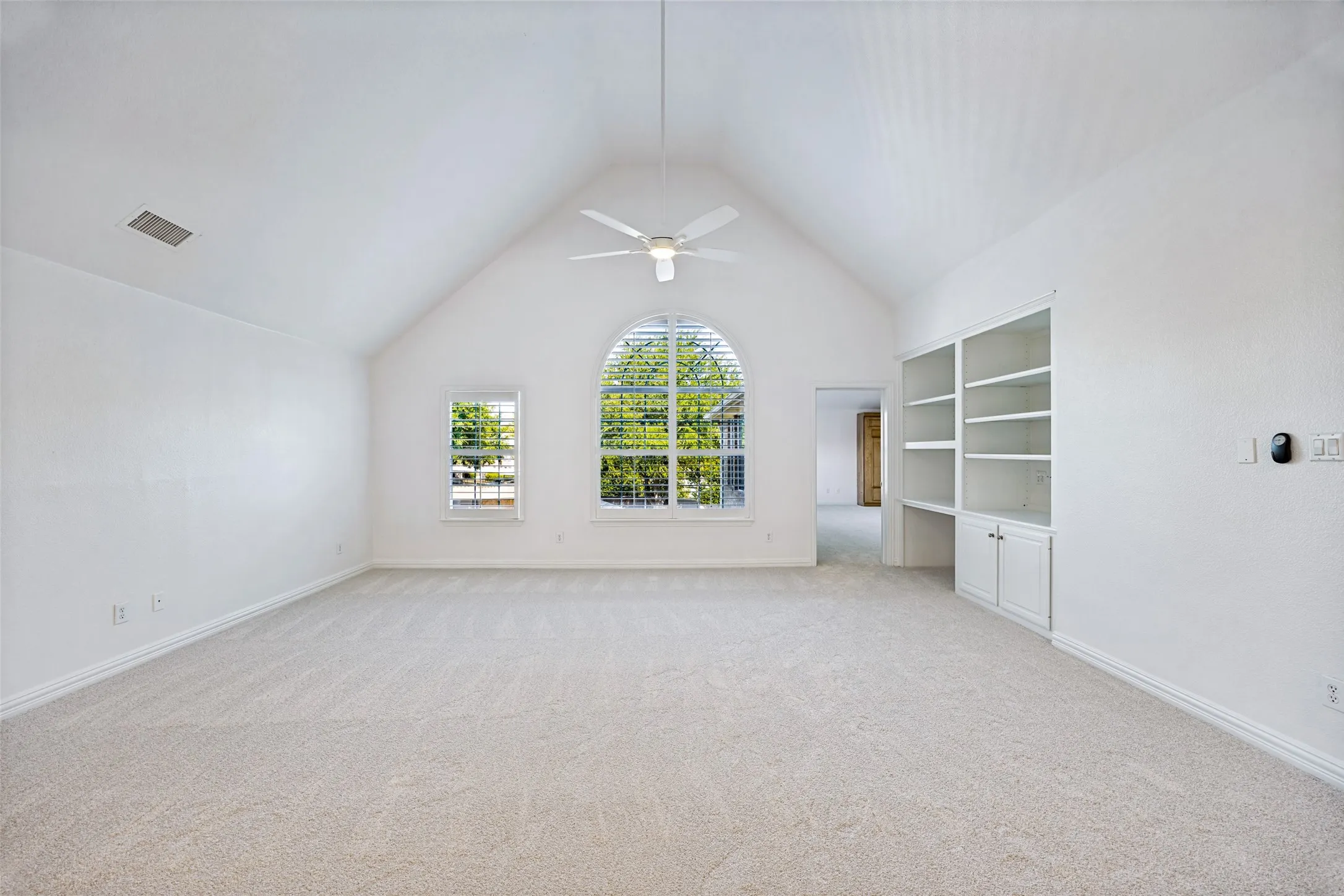 Family room, game room with new carpet