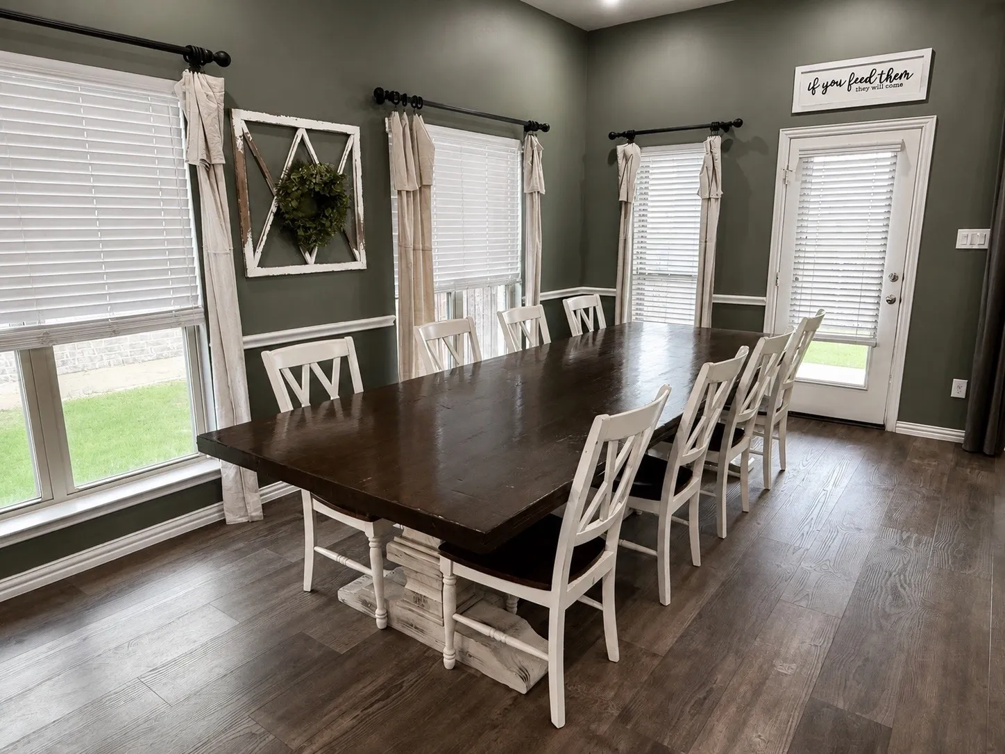 Large eat in kitchen dining area with space for large table and chairs.
