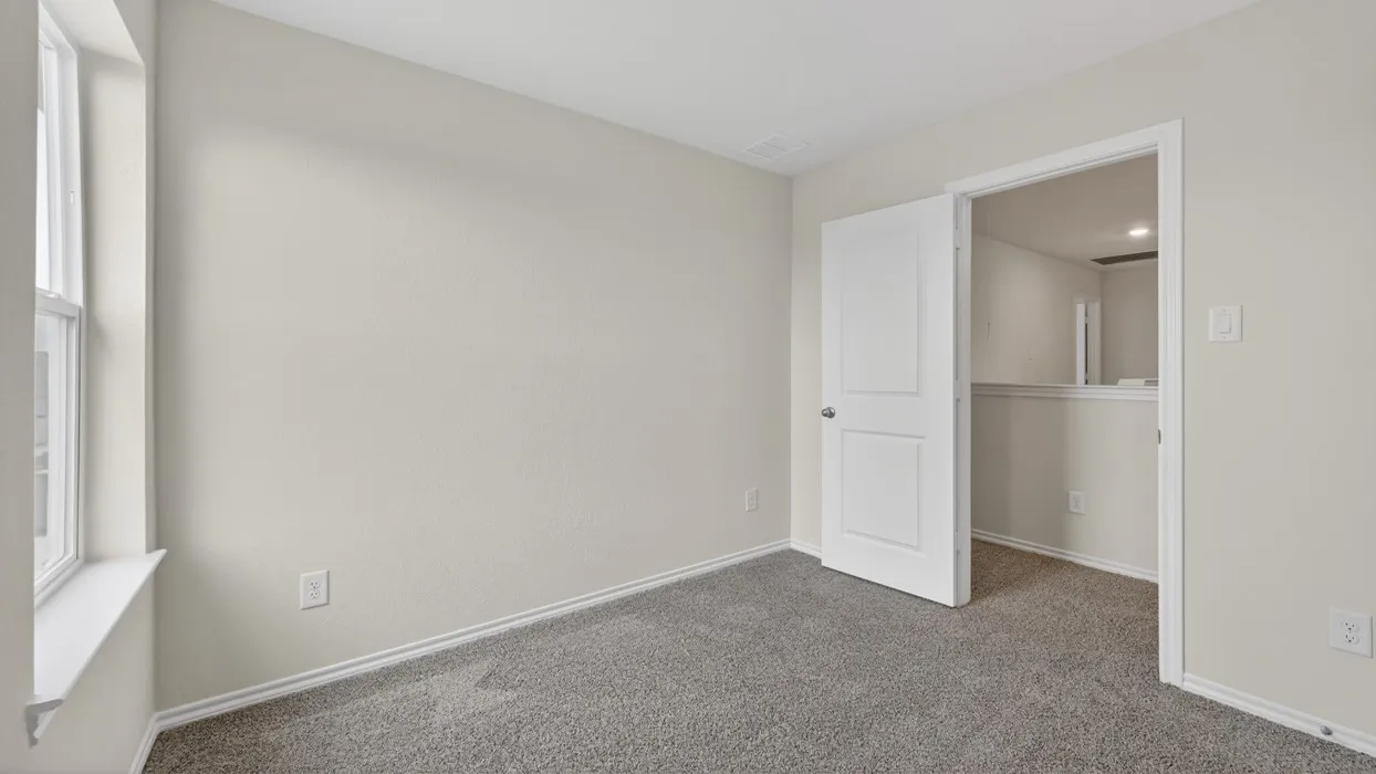 Carpeted room with light neutral walls