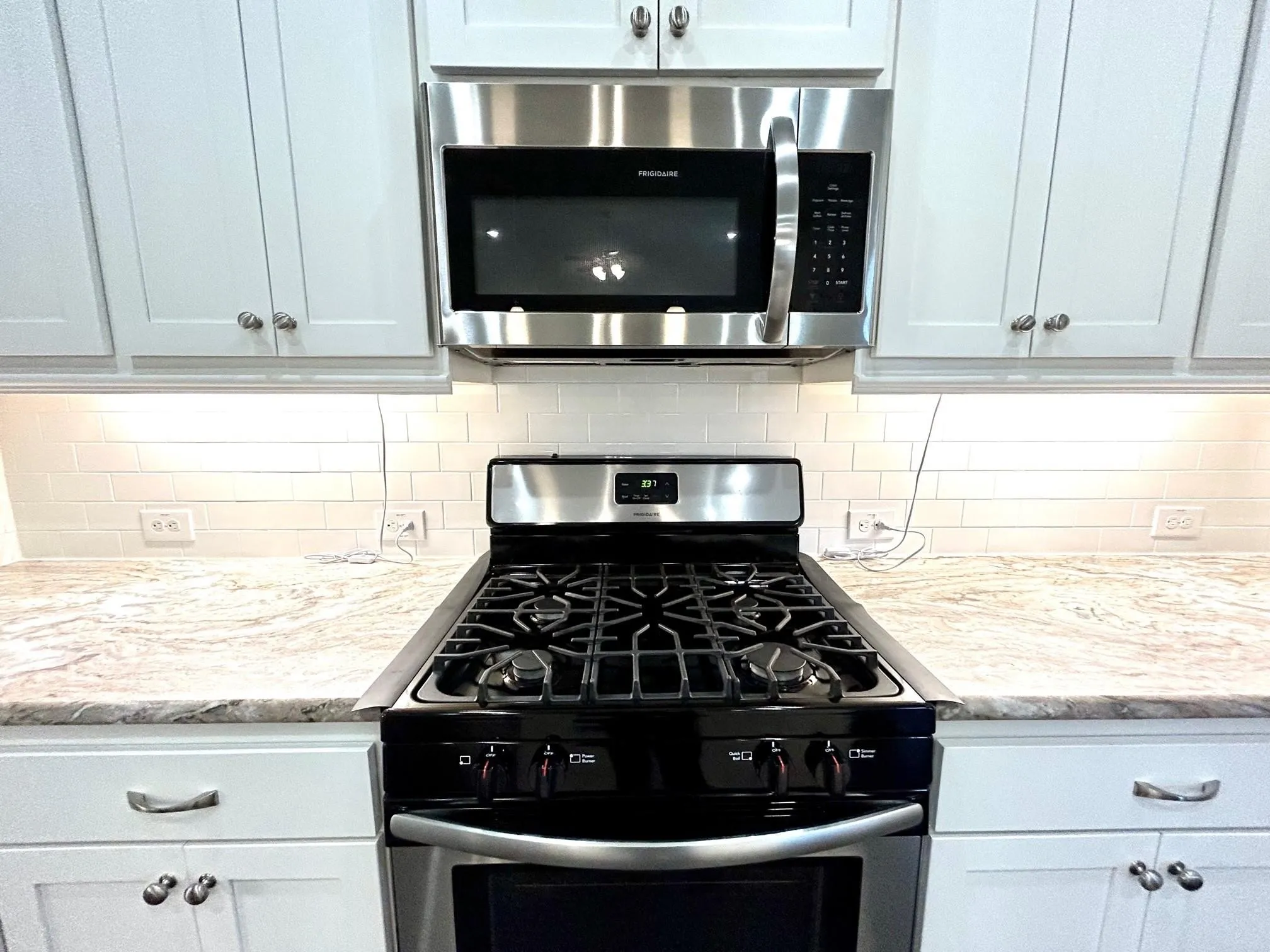 Lots of counter space and gas stove.
