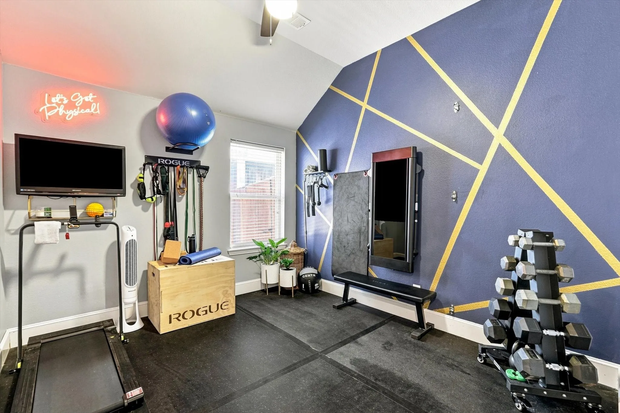 Bedroom 2 is currently a home gym but will easily convert back.